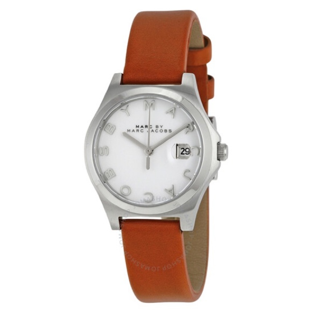 MARC BY MARC JACOBS White Dial Light Brown Leather Strap Ladies Watch MBM1373